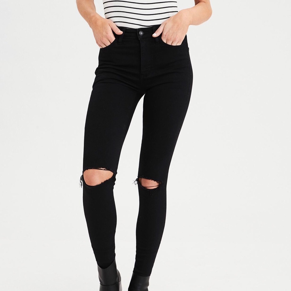American Eagle Super Hi-Rise Jegging (Black)